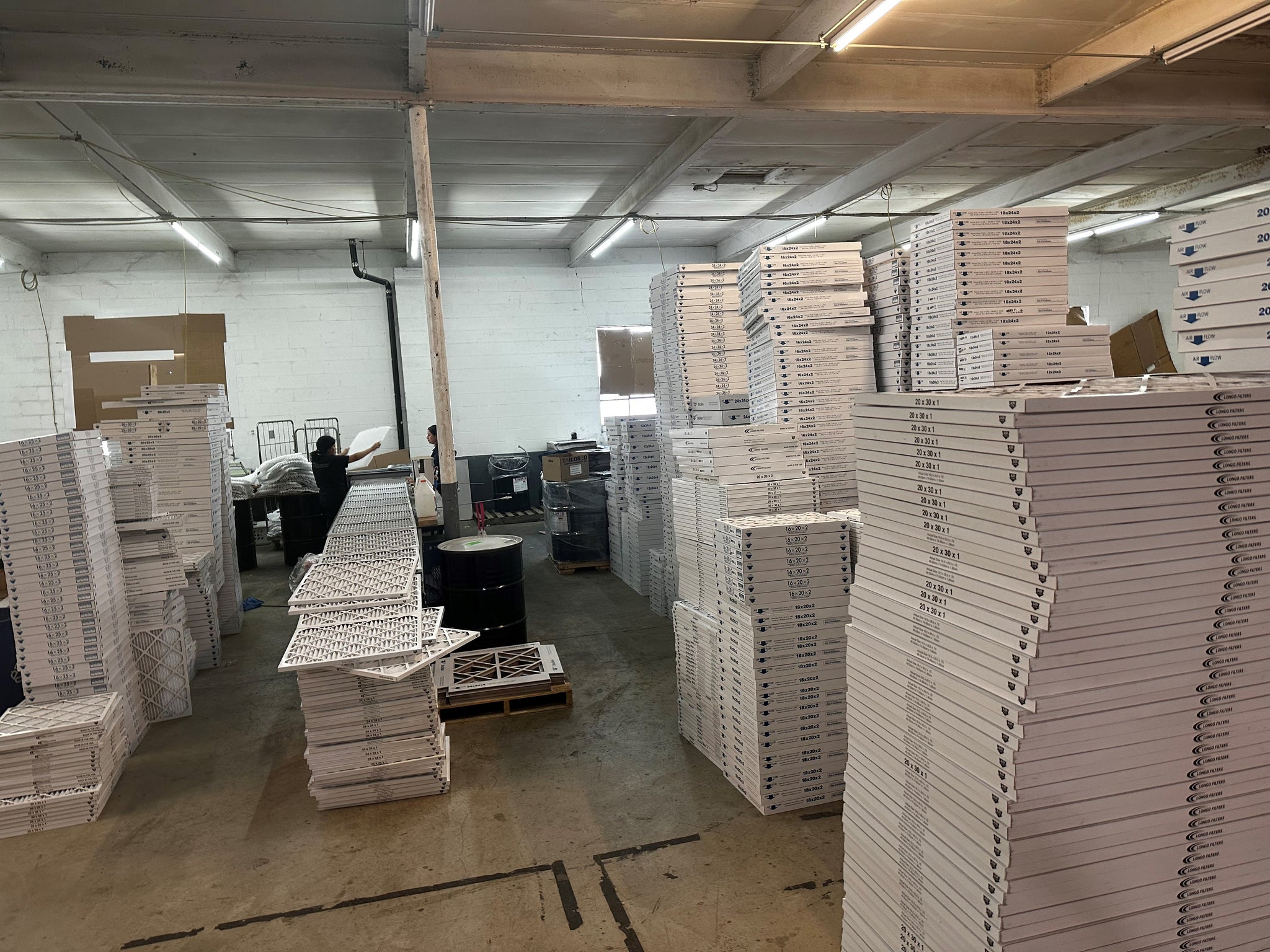Inside the Longo Filters warehouse in Farmingdale, New York